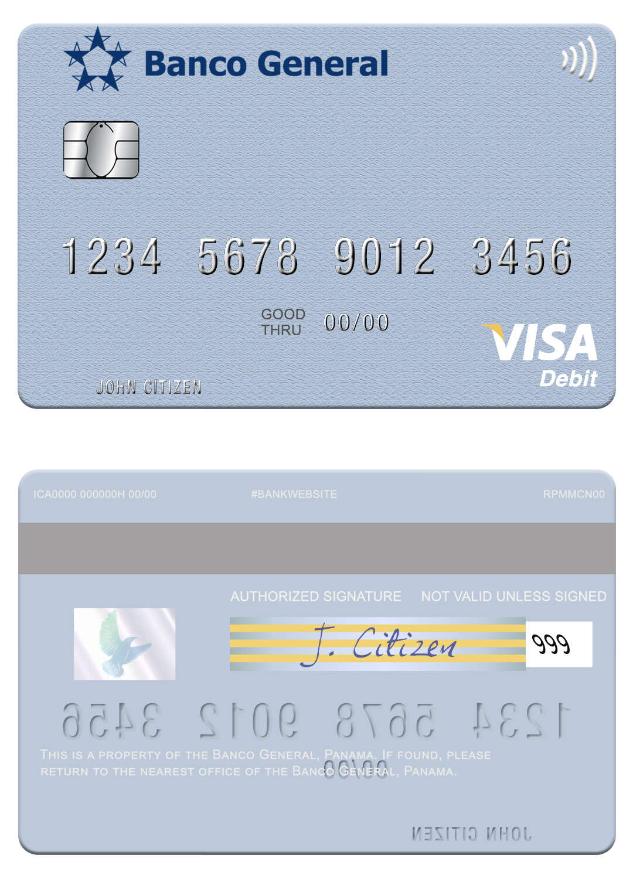 Panama Banco General visa debit card